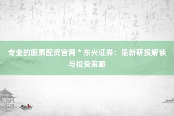 专业的股票配资官网 * 东兴证券：最新研报解读与投资策略