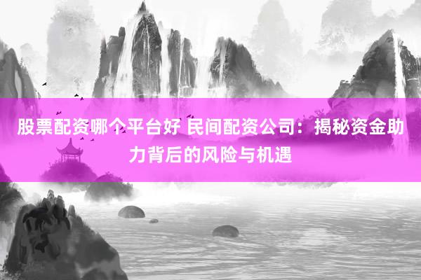 股票配资哪个平台好 民间配资公司：揭秘资金助力背后的风险与机遇