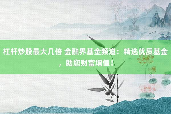 杠杆炒股最大几倍 金融界基金频道：精选优质基金，助您财富增值！