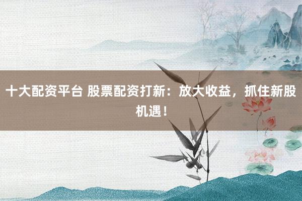 十大配资平台 股票配资打新：放大收益，抓住新股机遇！